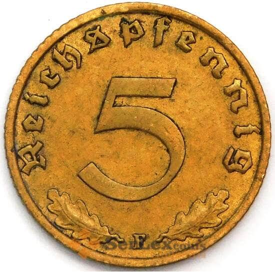 Германия 5 пфеннигов 1939 F КМ91 AU арт. 38950