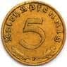 Германия 5 пфеннигов 1939 F КМ91 AU арт. 38950