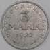 Германия монета 3 марки 1922 Е КМ28 aUNC арт. 43226