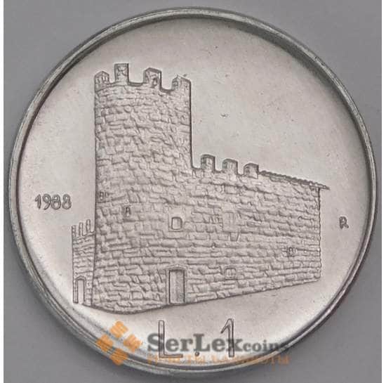 Сан-Марино монета 1 лира 1988 КМ218 UNC Укрепления  арт. 42315