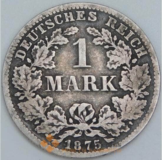 Германия 1 марка 1875 C КМ7 F арт. 56833