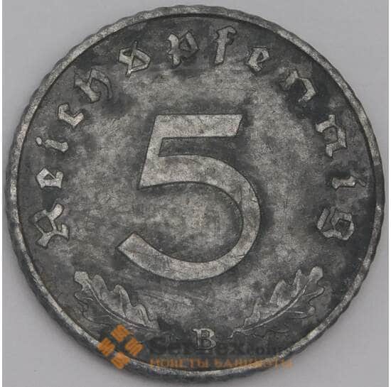 Германия монета 5 пфеннигов 1940 В КМ100 XF арт. 43473