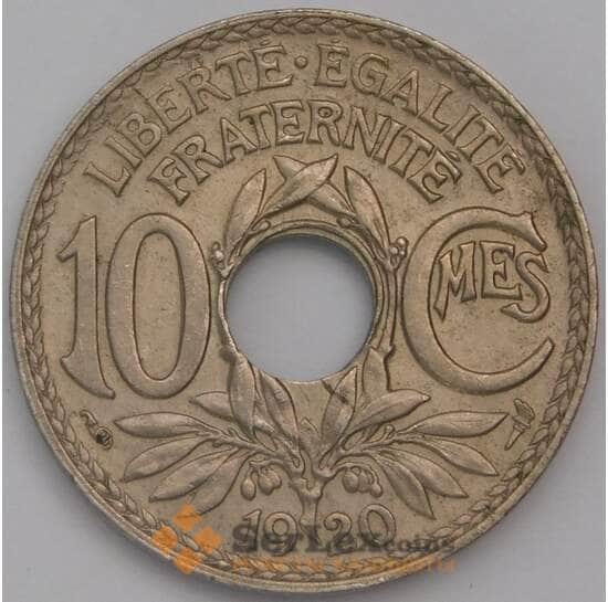 Франция 10 сантимов 1920 КМ866а aUNC арт. 38902