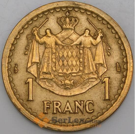 Монако монета 1 франк 1945 КМ120a XF арт. 47359