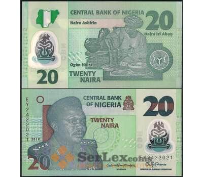 Банкнота Нигерия 20 найра 2018, 2021 Р34 UNC арт. 21831