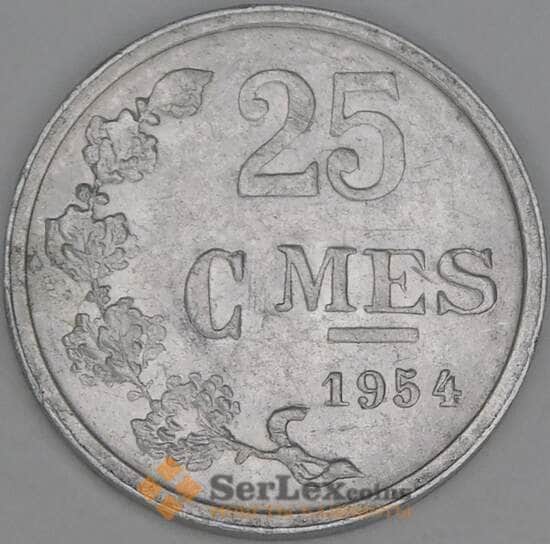 Люксембург 25 сантимов 1954 КМ45.а aUNC  арт. 53407
