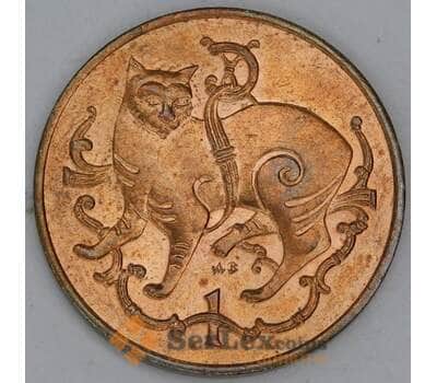 Мэн 1 пенни 1980 КМ59 UNC арт. 56034