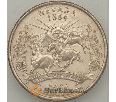 Монета США 25 центов 2006 P КМ382 XF Невада арт. 18898