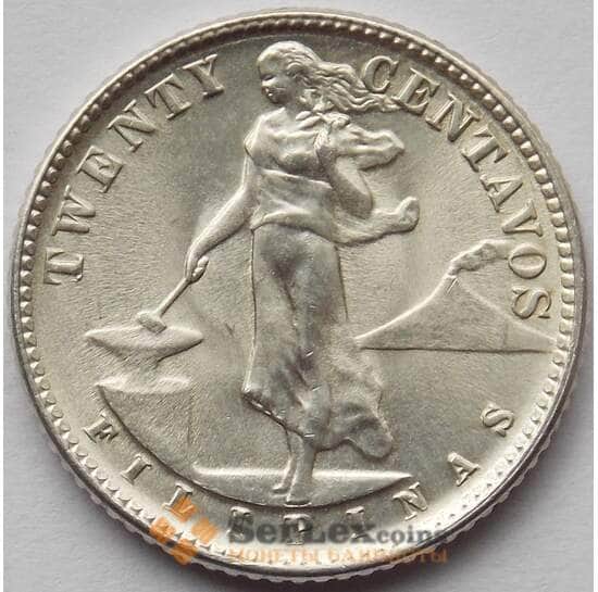 Филиппины 20 сентаво 1944 КМ182 UNC Серебро (J05.19) арт. 15697