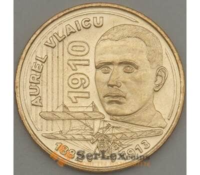 Монета Румыния 50 бани 2010 UNC Авиатор Аурел Влайку, самолет арт. 21345