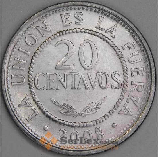 Боливия 20 сентаво 2008 КМ203 UNC арт. 55035