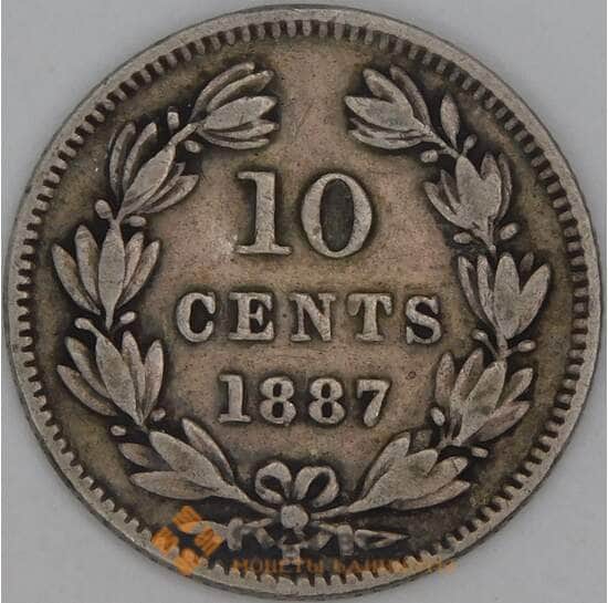 Никарагуа 10 сентаво 1887 КМ6 VF арт. 54126