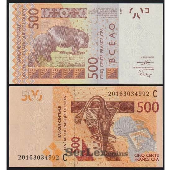 Буркина-Фасо банкнота 500 франков 2012 Р319 UNC арт. 43982