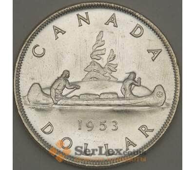 Монета Канада 1 доллар 1953 КМ54 UNC Серебро (n17.19) арт. 21653