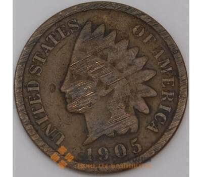 США монета 1 цент 1905 КМ90а F арт. 43889