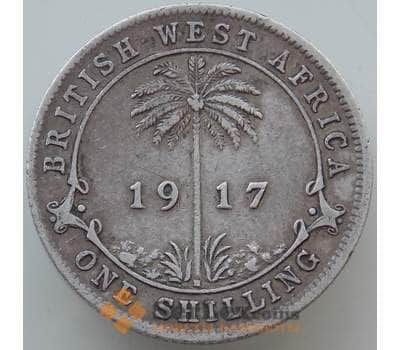 Монета Британская Западная Африка 1 шиллинг 1917 КМ12 VF Серебро арт. 14590