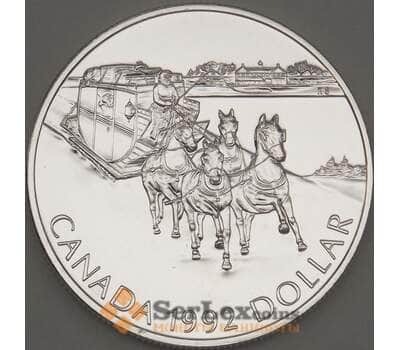 Монета Канада 1 доллар 1992 КМ210 BU Серебро (n17.19) арт. 21645