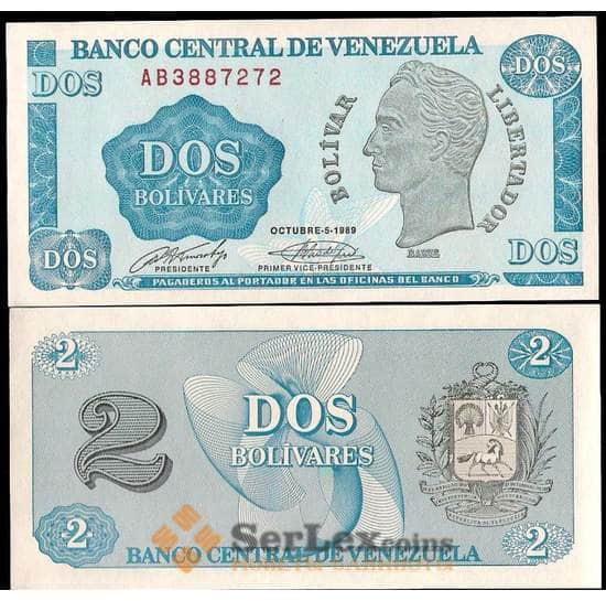 Венесуэла банкнота 2 боливара 1989 Р69 UNC арт. В00626