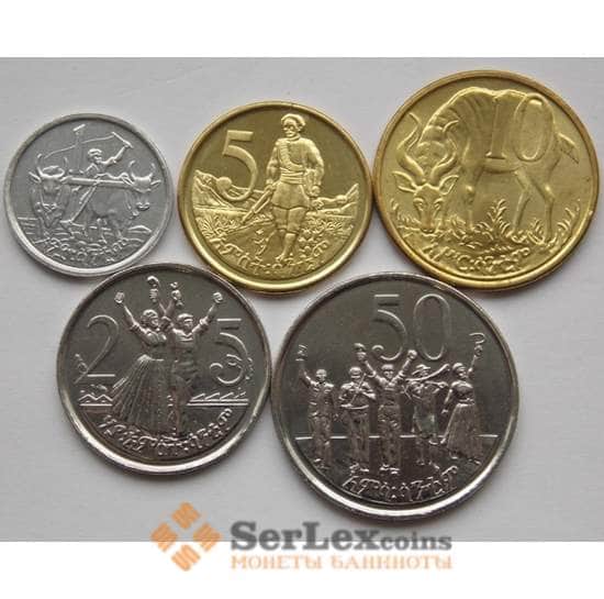 Эфиопия набор 1 цент - 50 центов 1977-2012 КМ43-47 UNC арт. С02467