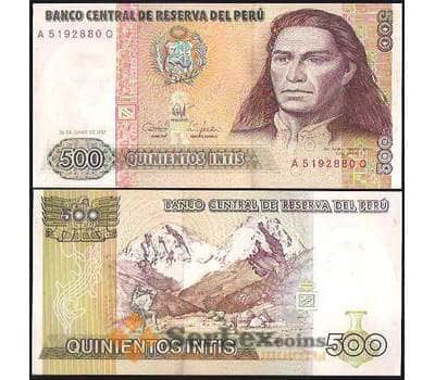 Банкнота Перу 500 Инти 1985-1991 Р134b UNC  арт. В00927