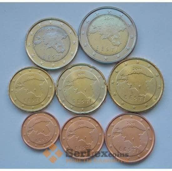 Эстония набор 1 цент - 2 евро 2014 UNC (8 шт) арт. С02444