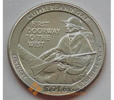 Монета США 25 центов 2016 32 парк Камберленд-Гэп D арт. 2482