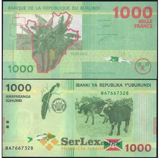 Бурунди 1000 франков 2015 Р51 UNC арт. В00736