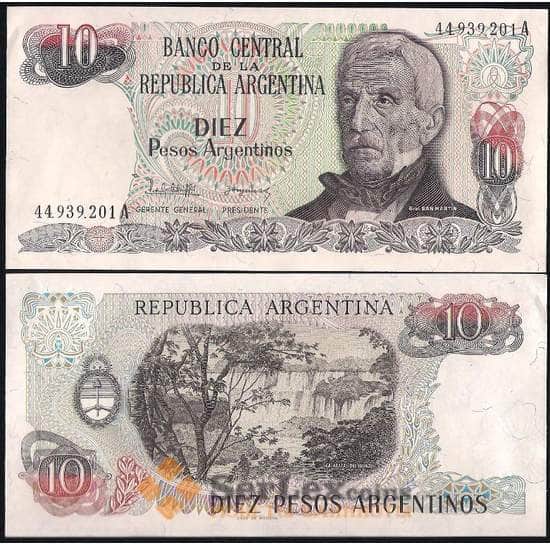 Аргентина банкнота 10 песо 1983-84 Р313 UNC арт. В00810