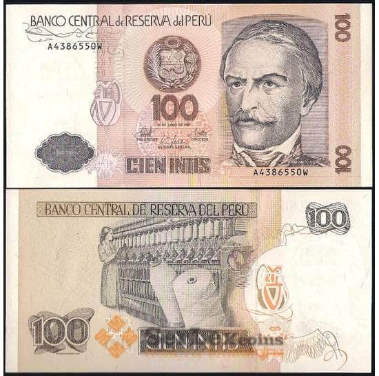 Перу банкнота 100 Инти 1987 Р133 UNC  арт. В00766