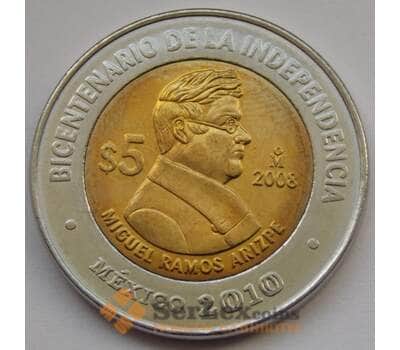 Монета Мексика 5 песо 2008 UNC КМ904 Miguel Arizpe арт. С02576