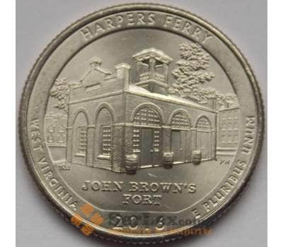 Монета США 25 центов 2016 33 парк Национальный парк Харперс Ферри P арт. С02962