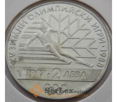 Монета Болгария 2 лева 1987 КМ159 Лыжи арт. С02661