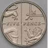 Великобритания 5 пенсов 2019 КМ1334 UNC Королевский Щит  арт. 37967