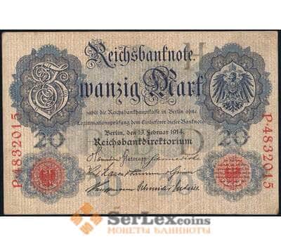 Банкнота Германия 20 марок 1914 Р46b VF арт. 37990