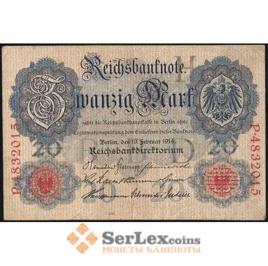 Германия 20 марок 1914 Р46b VF арт. 37990