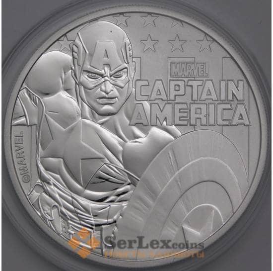 Тувалу монета 1 доллар 2019 UC261 Proof Marvel - Капитан Америка арт. 43098