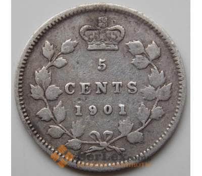 Монета Канада 5 центов 1901 КМ2 VF- арт. 7117