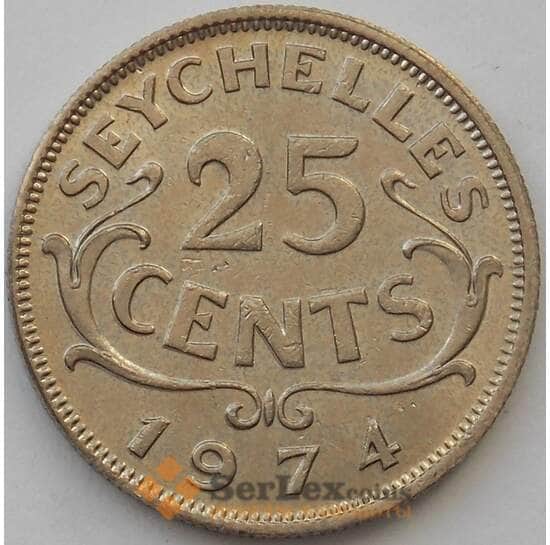 Сейшельские острова 25 центов 1974 КМ11 UNC (J05.19) арт. 16932