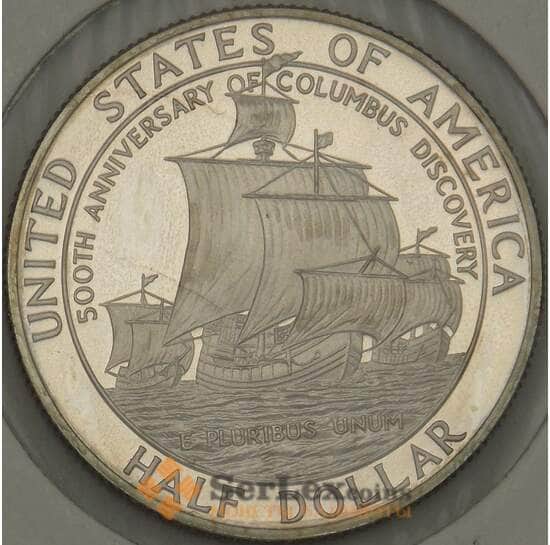 США 50 центов 1/2 доллара 1992 КМ237 Proof Колумб (ОС) арт. 21474