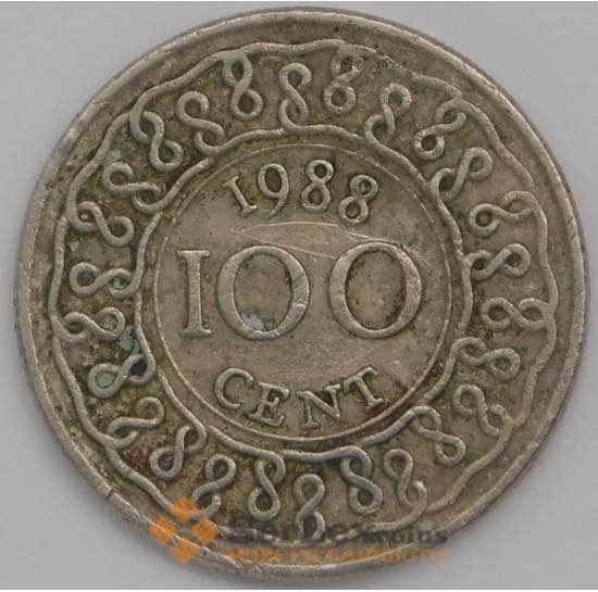 Суринам монета 100 центов 1988 КМ23 VF арт. 41474