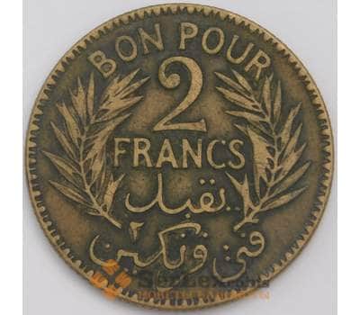 Монета Тунис 2 франка 1924 КМ248 XF арт. 40129