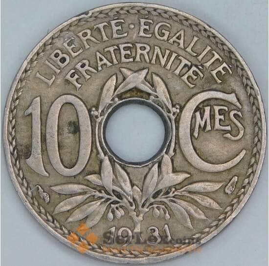 Франция 10 сантимов 1931 КМ866a VF арт. 57032