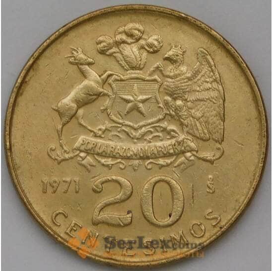 Чили 20 сентесимо 1971 КМ195 aUNC арт. 29290