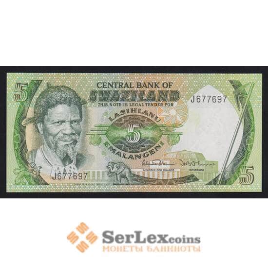 Свазиленд 5 эмалангени 1984 Р9b UNC  арт. 54741