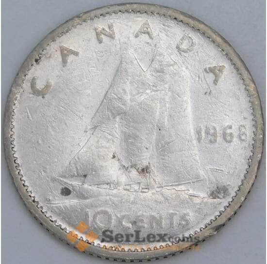 Канада 10 центов 1968 КМ72 F арт. 57168