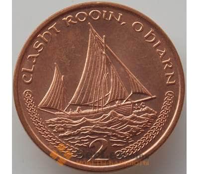 Монета Мэн остров 2 пенса 2001 КМ1037 AU Корабль арт. 13920