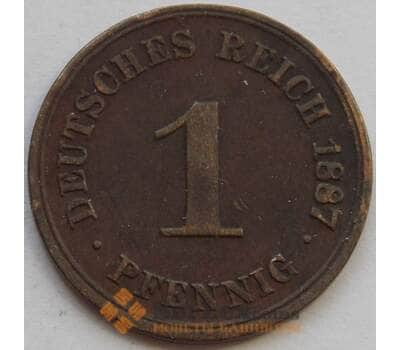 Монета Германия 1 пфенниг 1887 D КМ1 XF (J05.19) арт. 15033