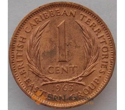 Монета Восточно-Карибские острова 1 цент 1963 КМ2 UNC (J05.19) арт. 15714