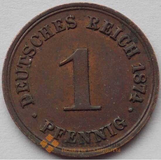 Германия 1 пфенниг 1874 B КМ1 AU (J05.19) арт. 15087