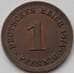 Монета Германия 1 пфенниг 1874 B КМ1 AU (J05.19) арт. 15087